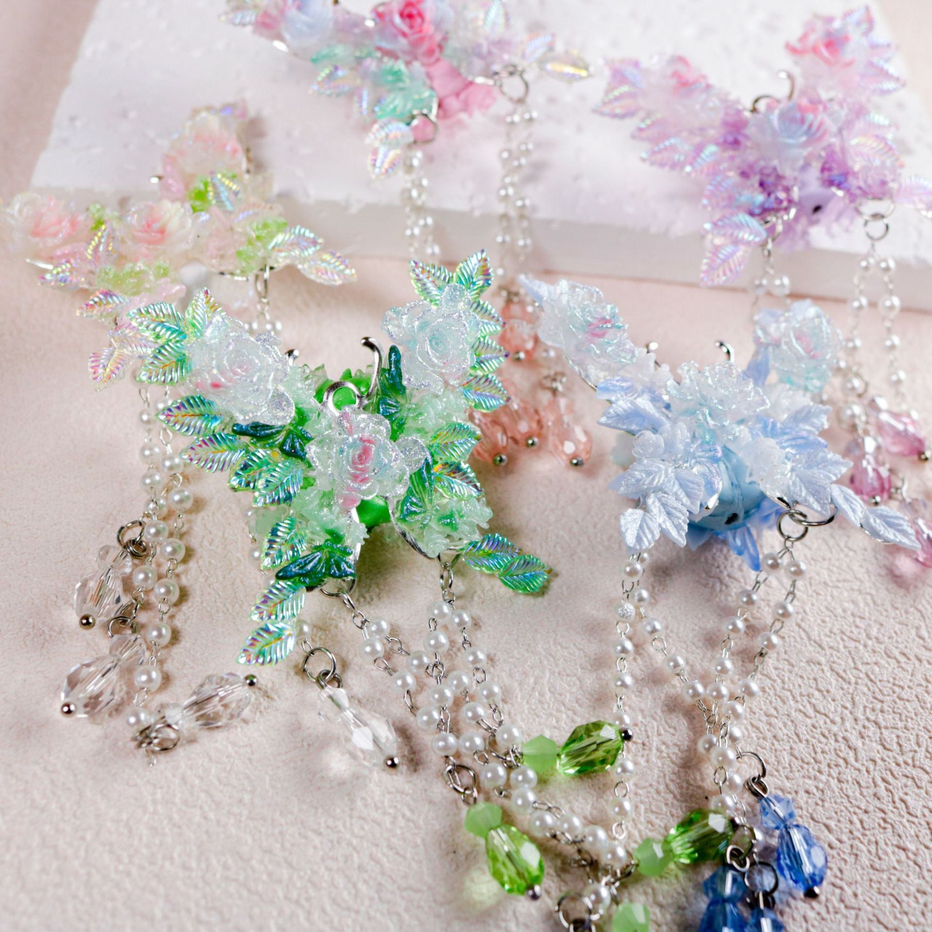 Wholesale Luminous Leaf Butterfly Tassel Heavy Industry Pen Beads